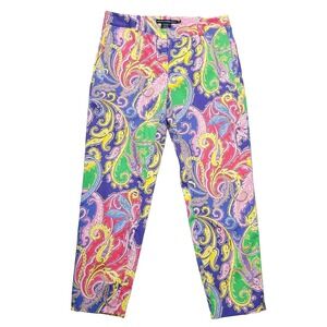 Ralph Lauren Golf Women's Paisley Pants Sz 6 Bright Preppy Resort Style‎